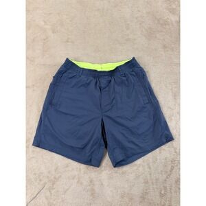 Birddogs Lined Shorts Men's size Medium Long Navy Blue Green Gym Training EUC